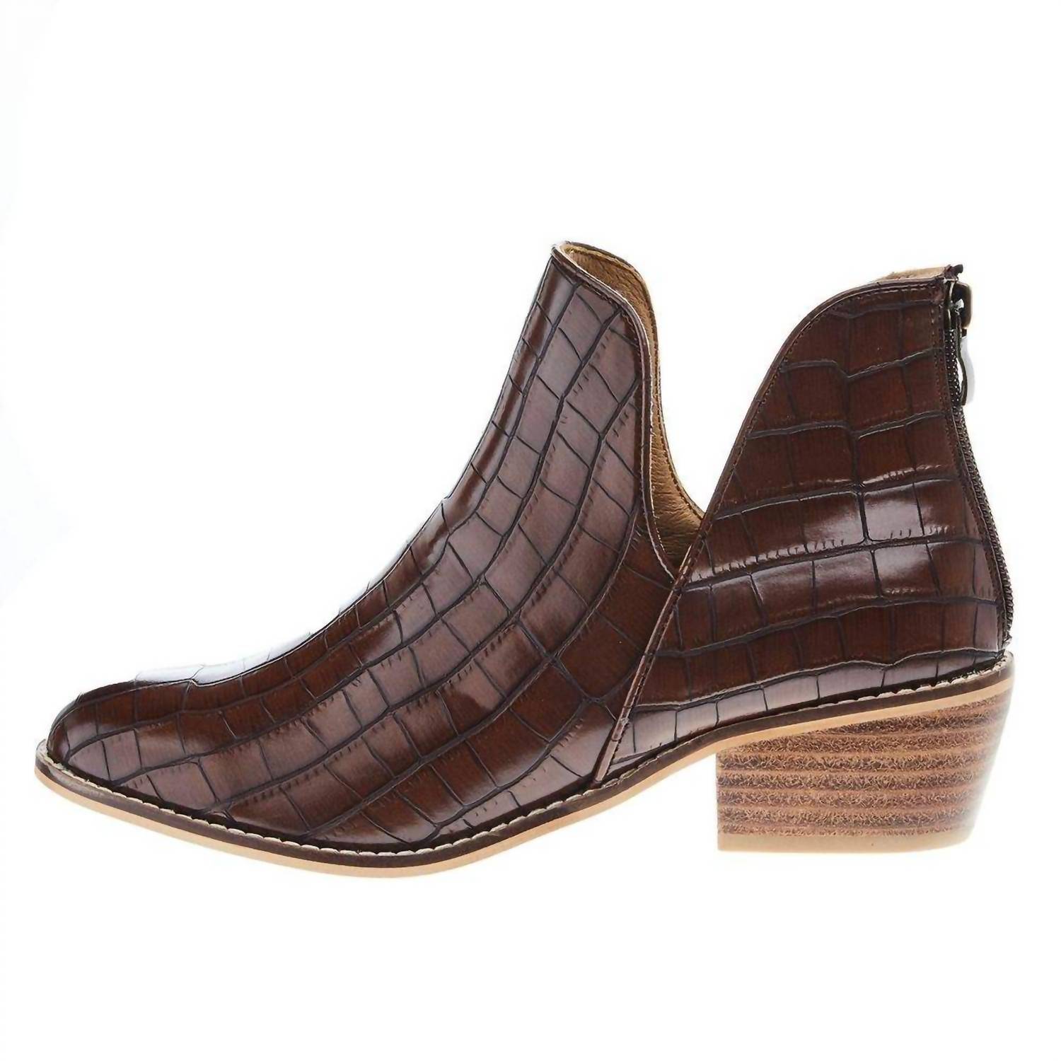 Corkys Footwear Women’s Vanish Bootie Brown Croco
