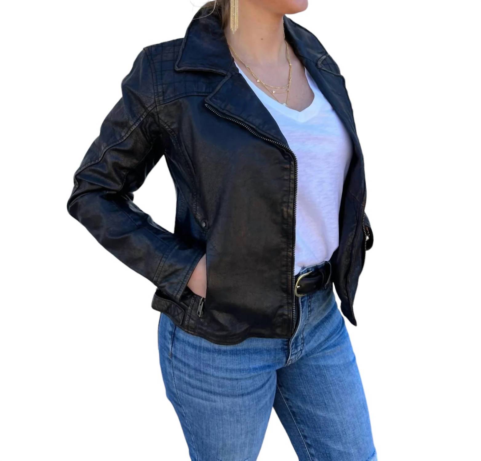 Pre-owned Mauritius Berina Leather Jacket In Black