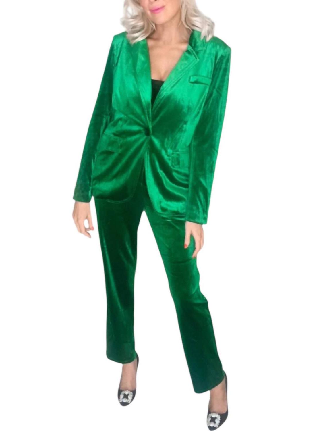 Why Dress velvet pants Green - Picture 3 of 16