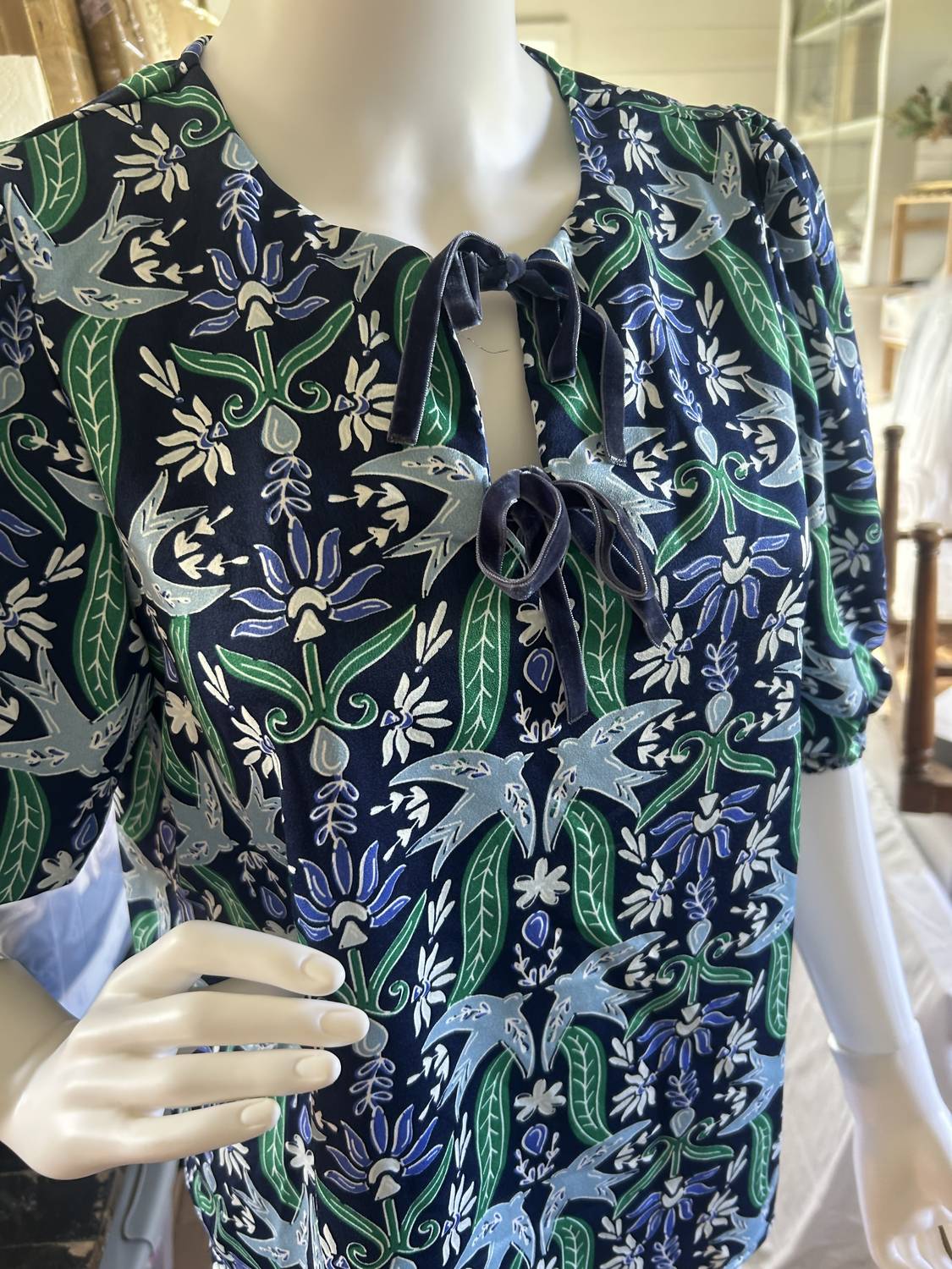 Mary Square Women’s Ren Top Blue Print