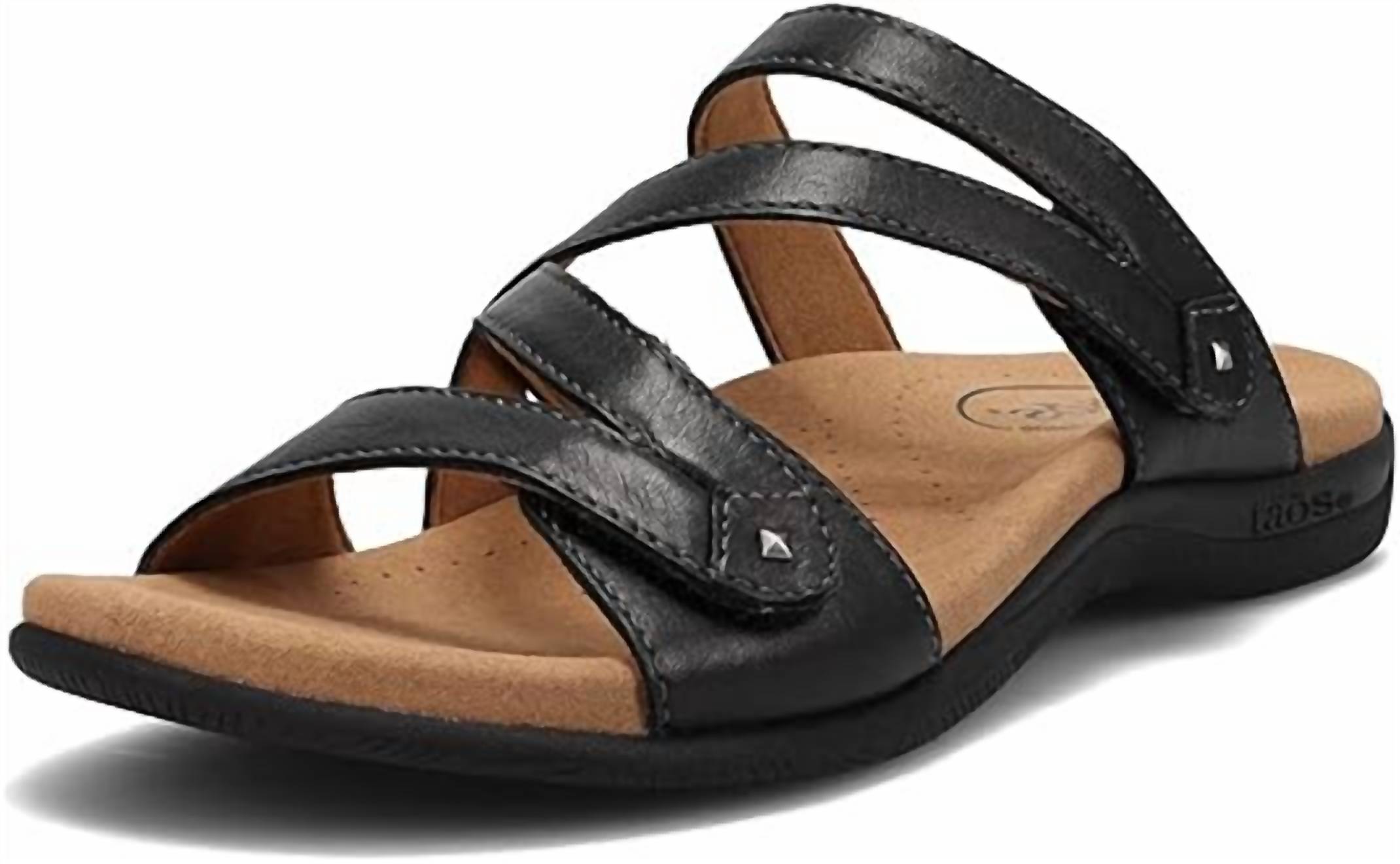 Taos women double u strap sandal in Black