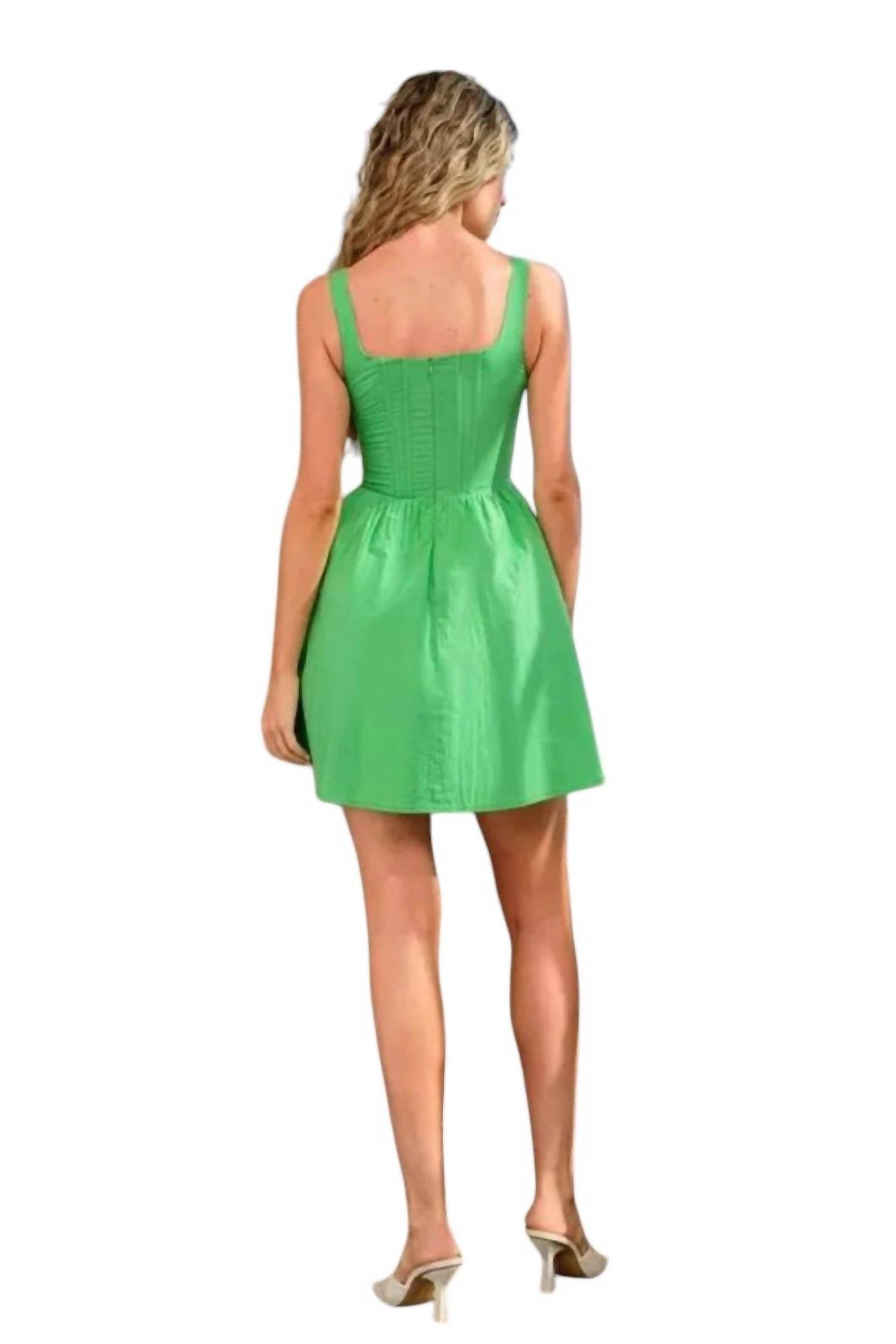 Papermoon Skye Corset Sleeveless Mini Dress Green - Picture 4 of 11