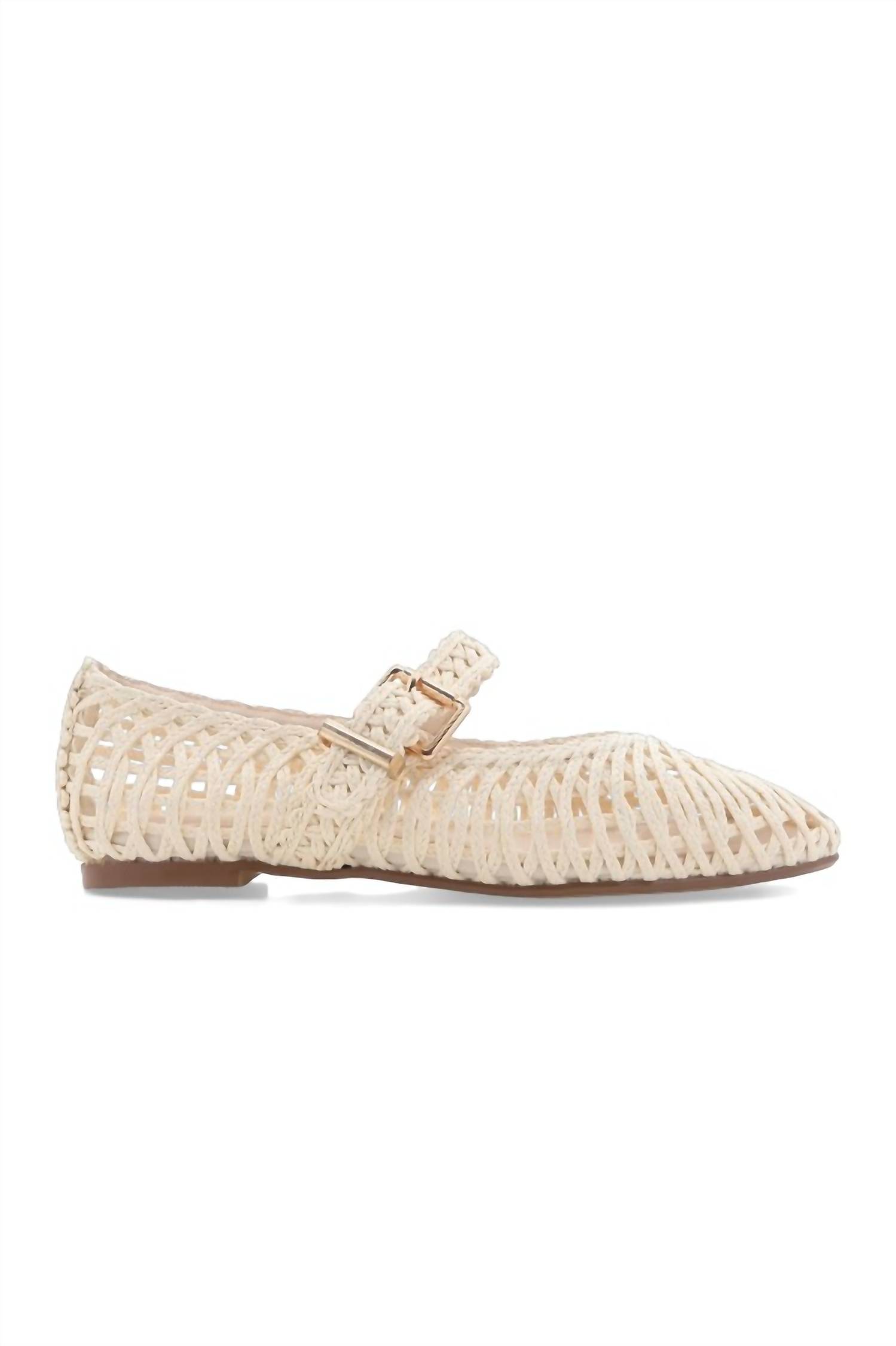 Billini Women's Franky Flat Ivory Raffia Weave