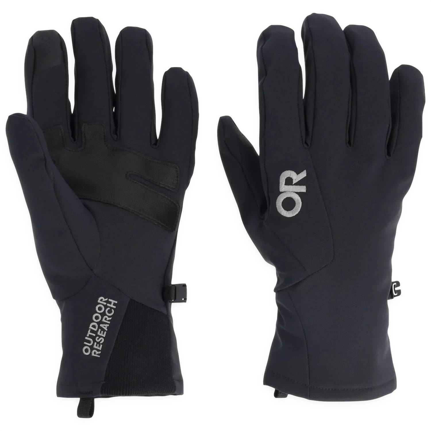 Outdoor Research men's sureshot softshell gloves in Black