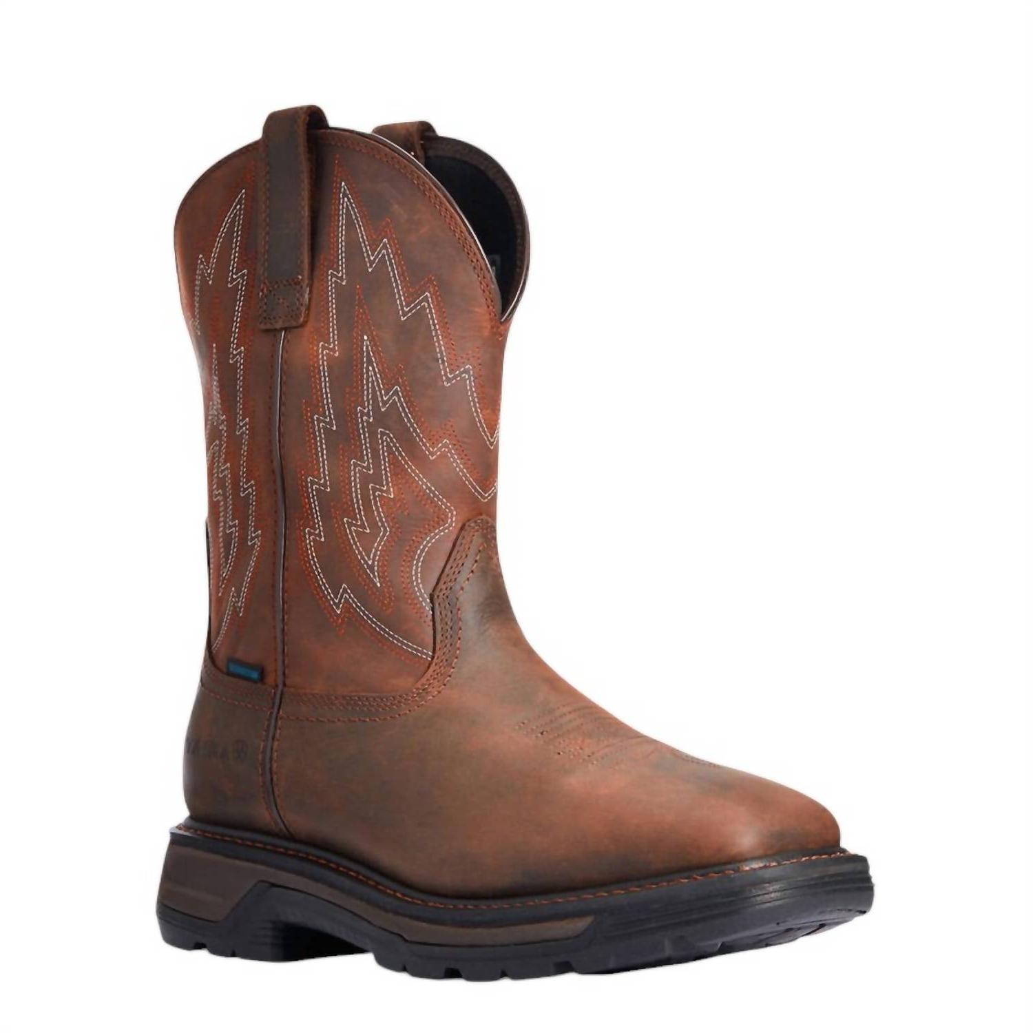 Ariat men's big rig waterproof work boot - soft toe Dark Brown - Picture 2 of 41