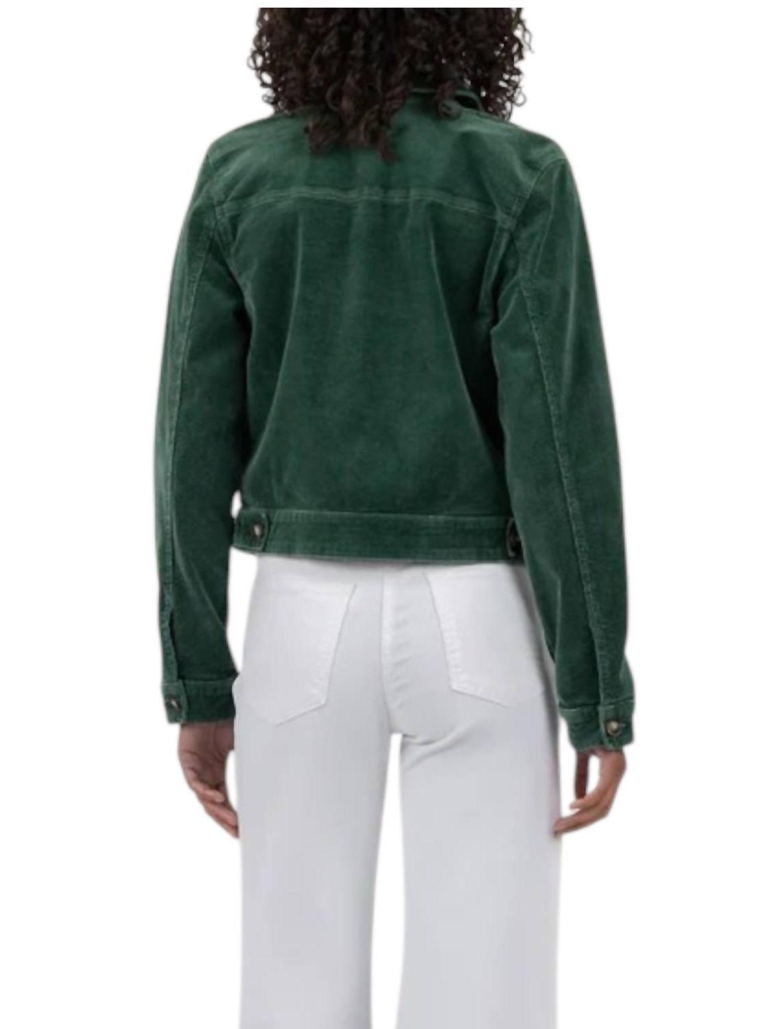 Kut From The Kloth Julie Crop Corduroy Jacket Green - Picture 3 of 9