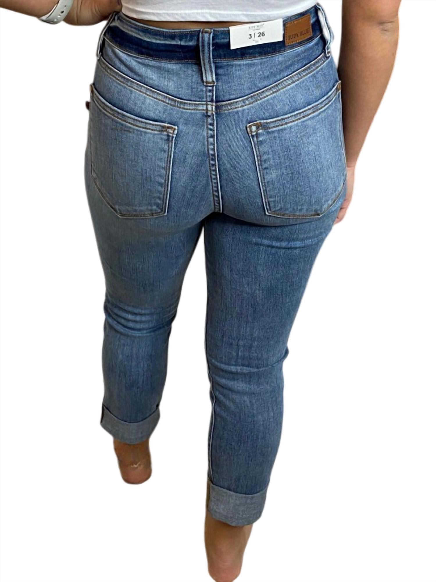 Judy Blue mid rise cuffed skinny capris in Blue - Imagen 3 de 7