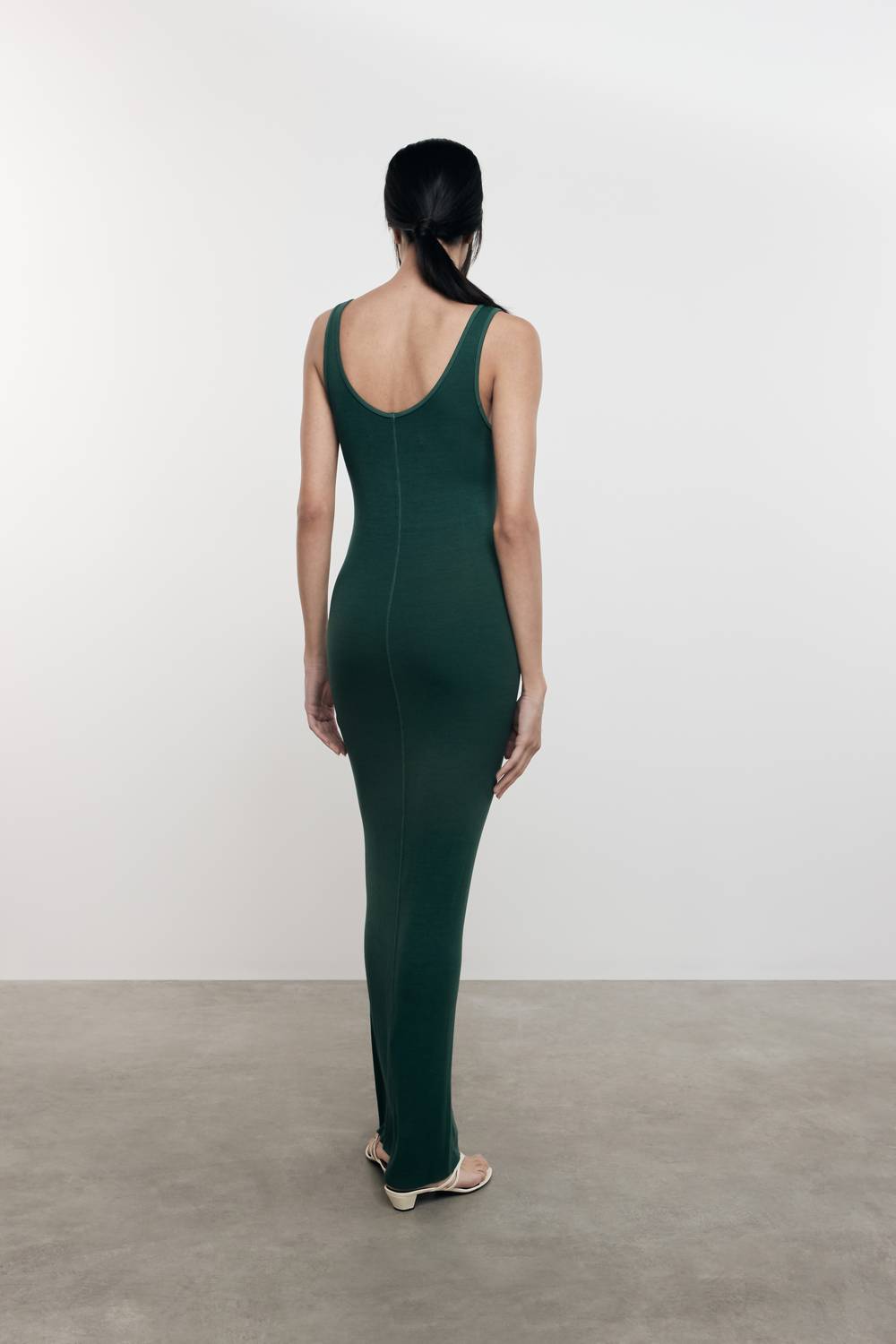 Enza Costa Stretch Silk Knit Maxi Tank Dress Malachite - Bild 3 von 10
