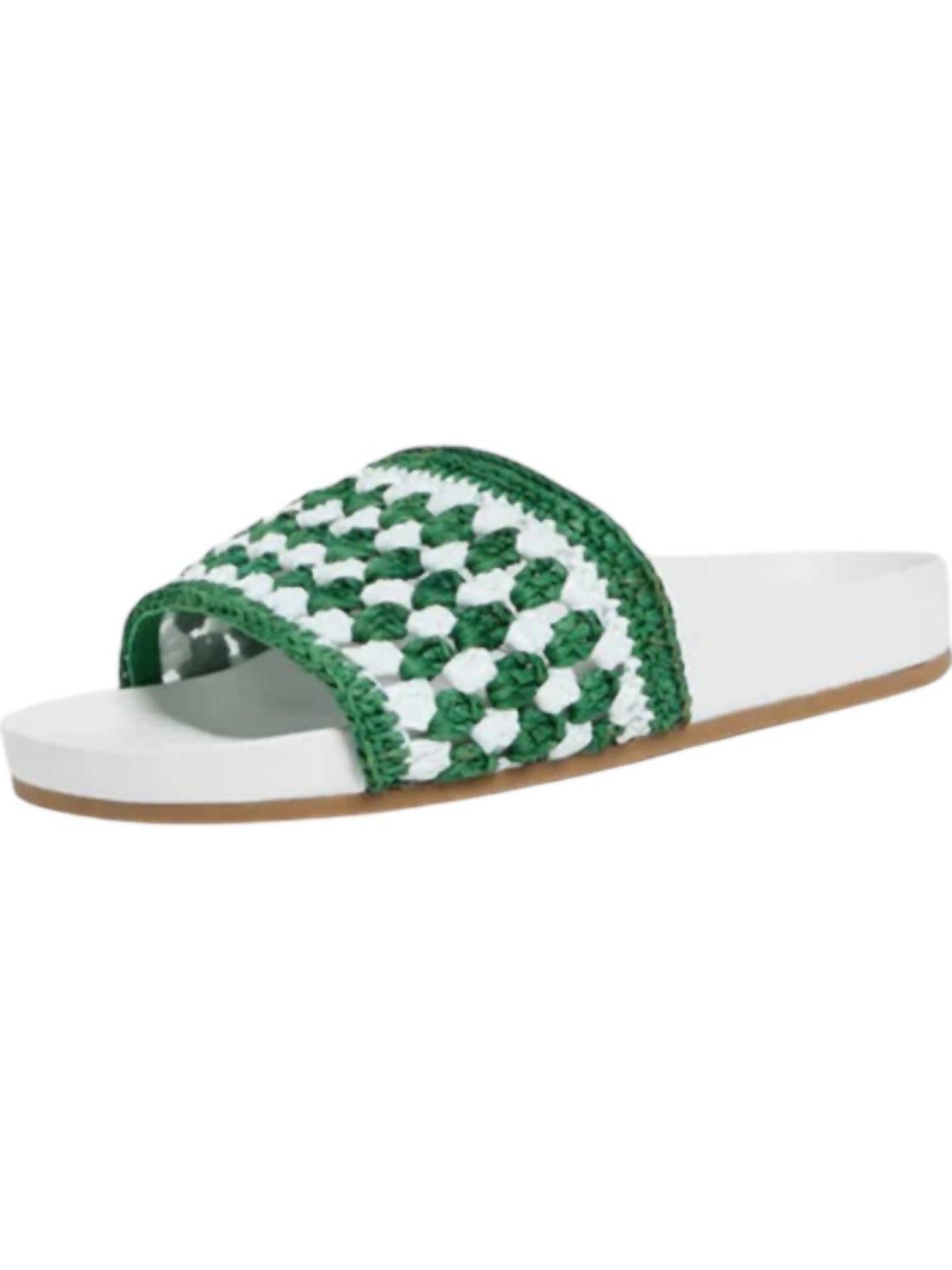 Loeffler Randall Women's Henri Crochet Raffia Band Footbed Sandal White/green - Bild 2 von 11