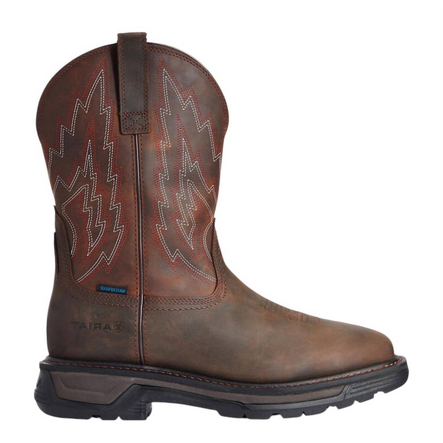 Ariat men's big rig waterproof work boot - soft toe Dark Brown - Picture 3 of 41