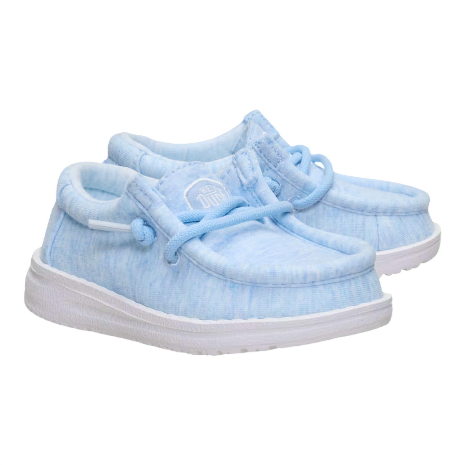 Hey Dude Toddler Wally T Stretch Jersey Shoe Light Blue