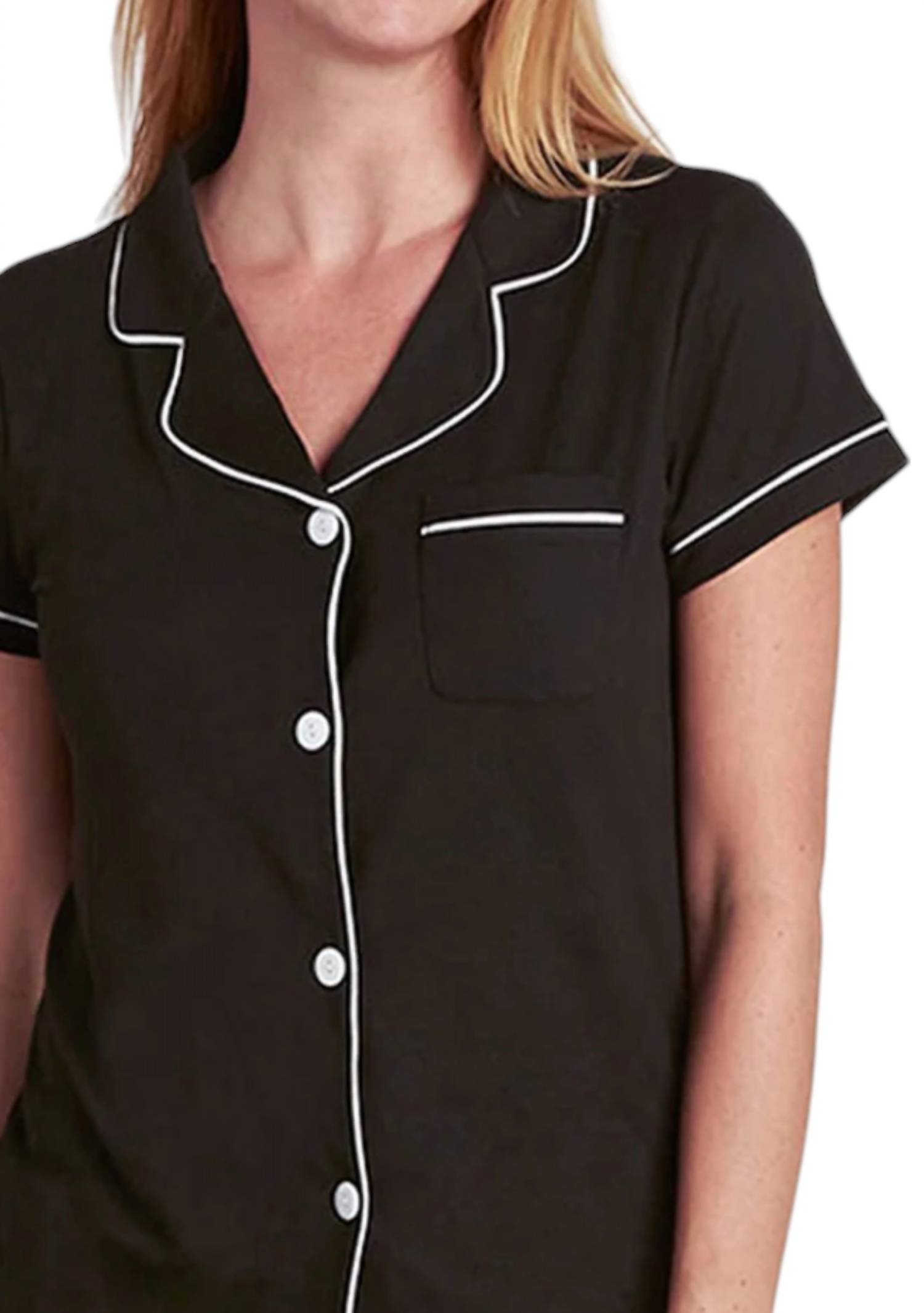 Tart Collections Dixie Pajama Top And Short Set Black - Picture 3 of 13