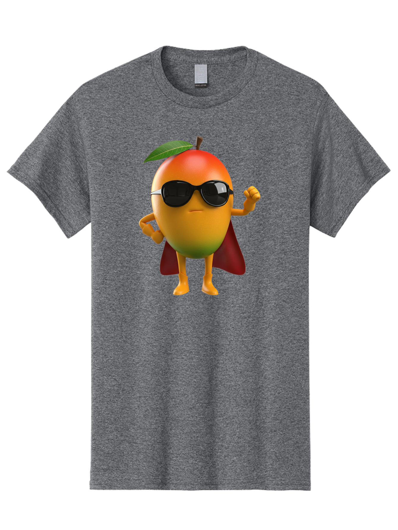 Mango-Character Mens Graphic Tee, 100% Cotton, Casual Summer Wear