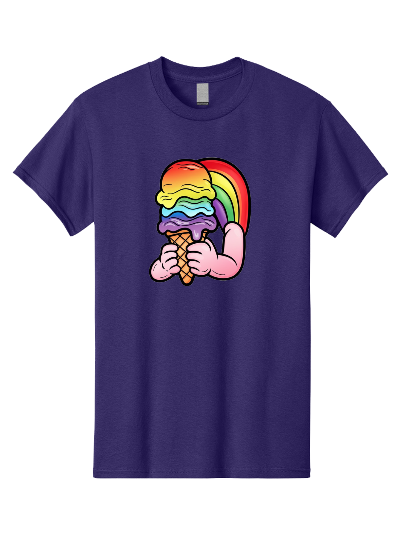 Rainbow-Ice-Cream-2 Mens Graphic Tee, 100% Cotton, Casual Summer Wear - Picture 16 of 16
