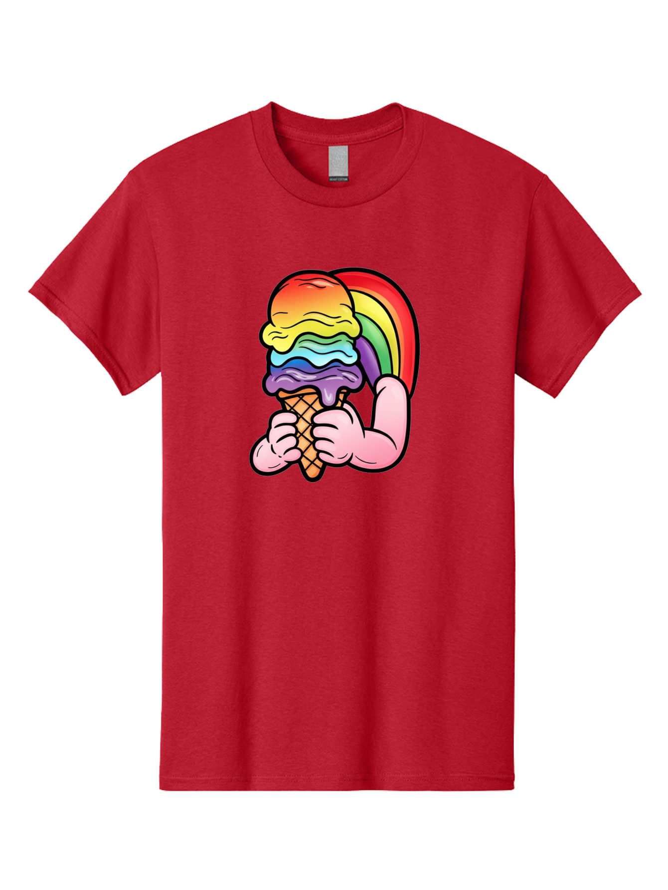 Rainbow-Ice-Cream-2 Mens Graphic Tee, 100% Cotton, Casual Summer Wear - Picture 10 of 16