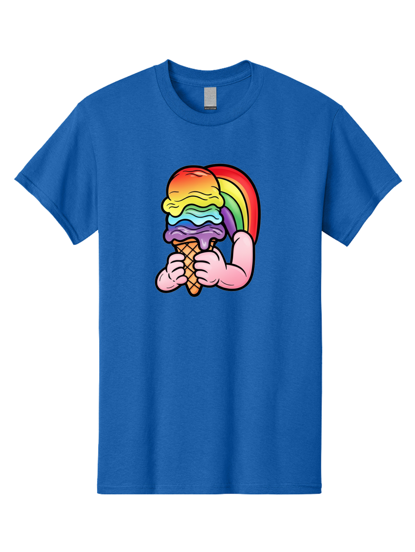 Rainbow-Ice-Cream-2 Mens Graphic Tee, 100% Cotton, Casual Summer Wear - Picture 8 of 16