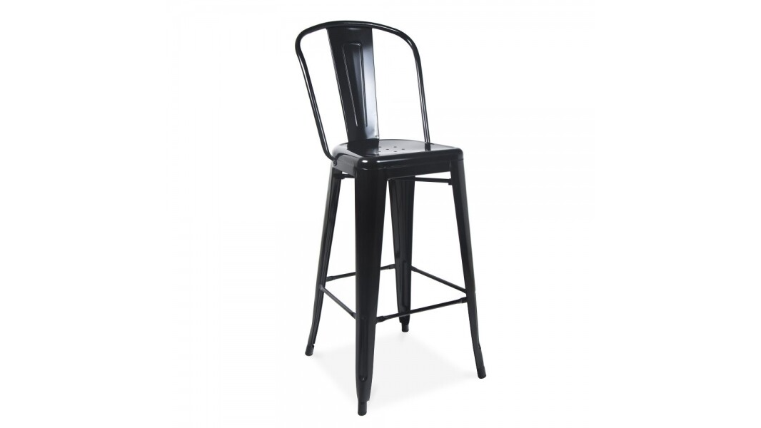 Barstool Tolix Antique Black W/ Back