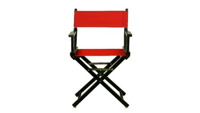 Black Directors Chair Regular – Red Back & Seat Canvas
