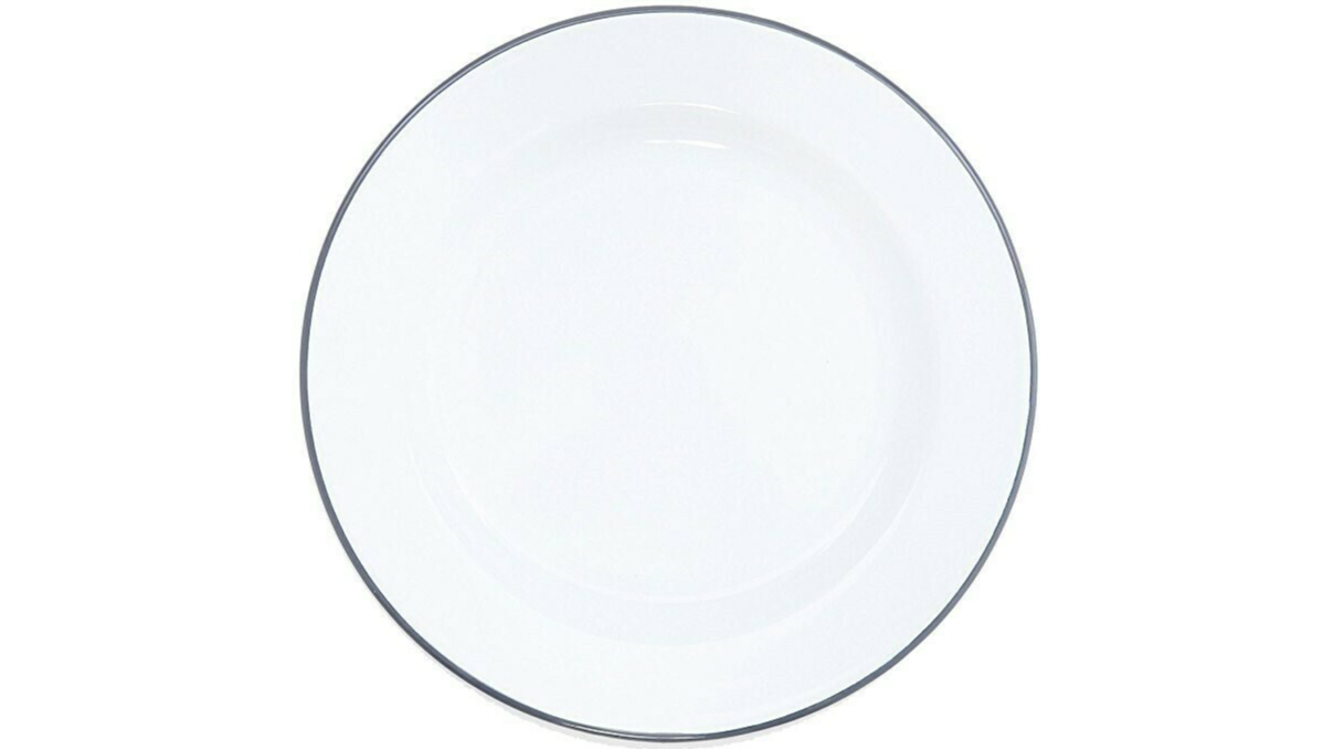 Enamelware Grey Trim Salad Plate 8" (Pack of 10)