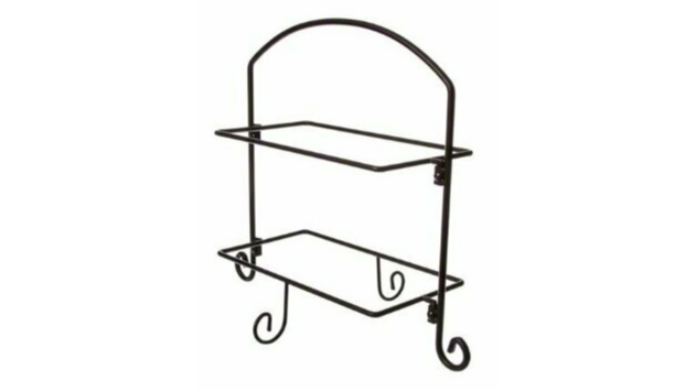 Wrought Iron Rectangle 2 Tier Stand