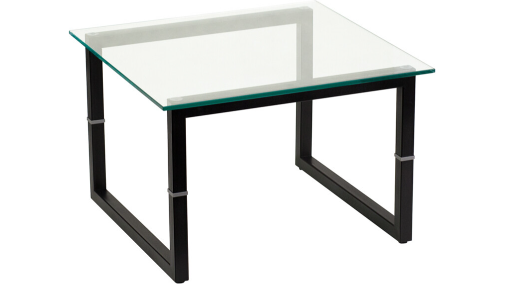 Black Frame Glass End Table