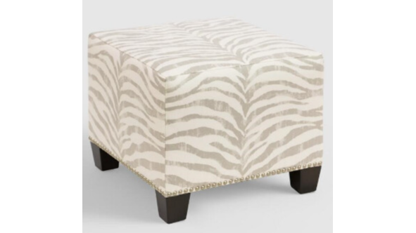 Light Brown Zebra Ottoman 19″ W