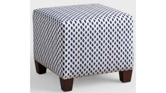 Blue Pattern Ottoman 19″ W