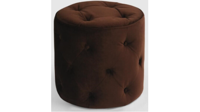Chocolate Tufted Ottoman 17″ Diameter