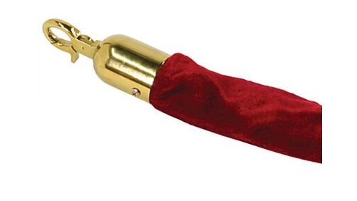 Burgundy Velour Rope 6′ GOLD Hook