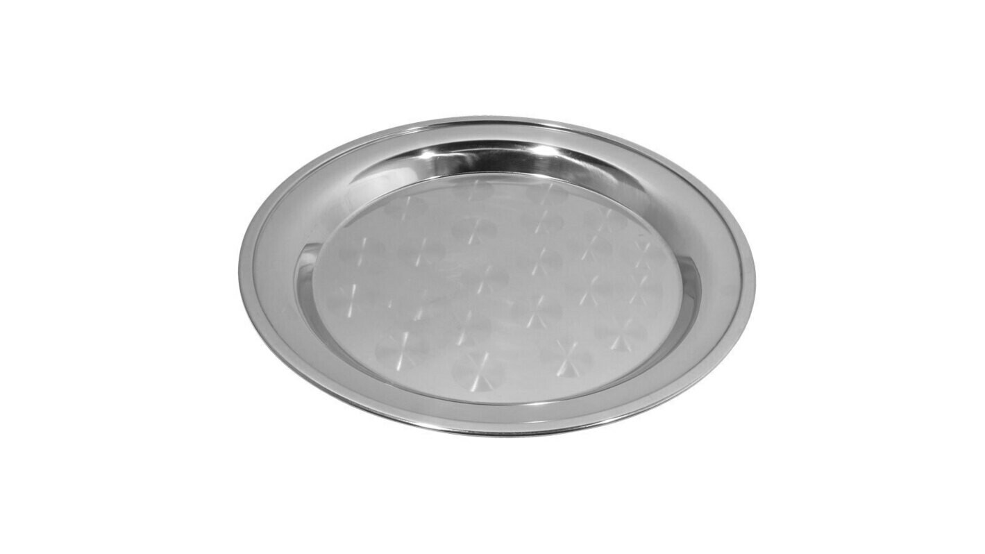 Stainless Swirl Round Tray 12″