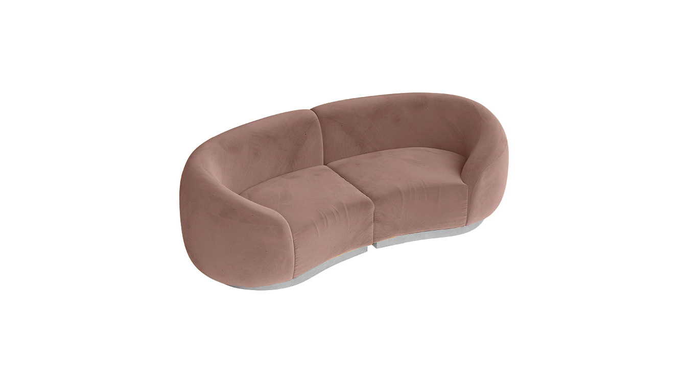 Moonlight Latte Rose Velvet Cascade Loveseat