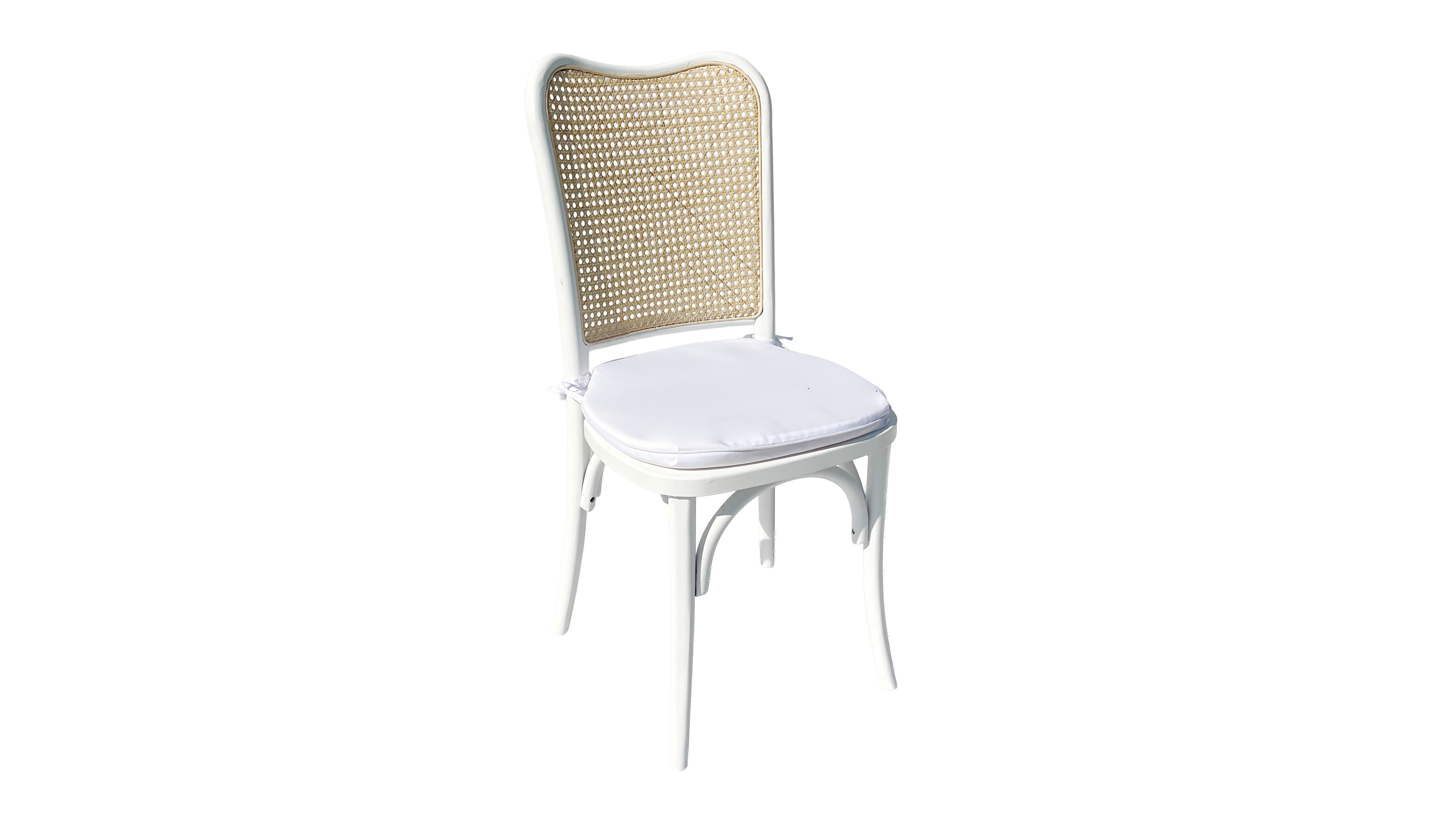 White Cane Dining Chair