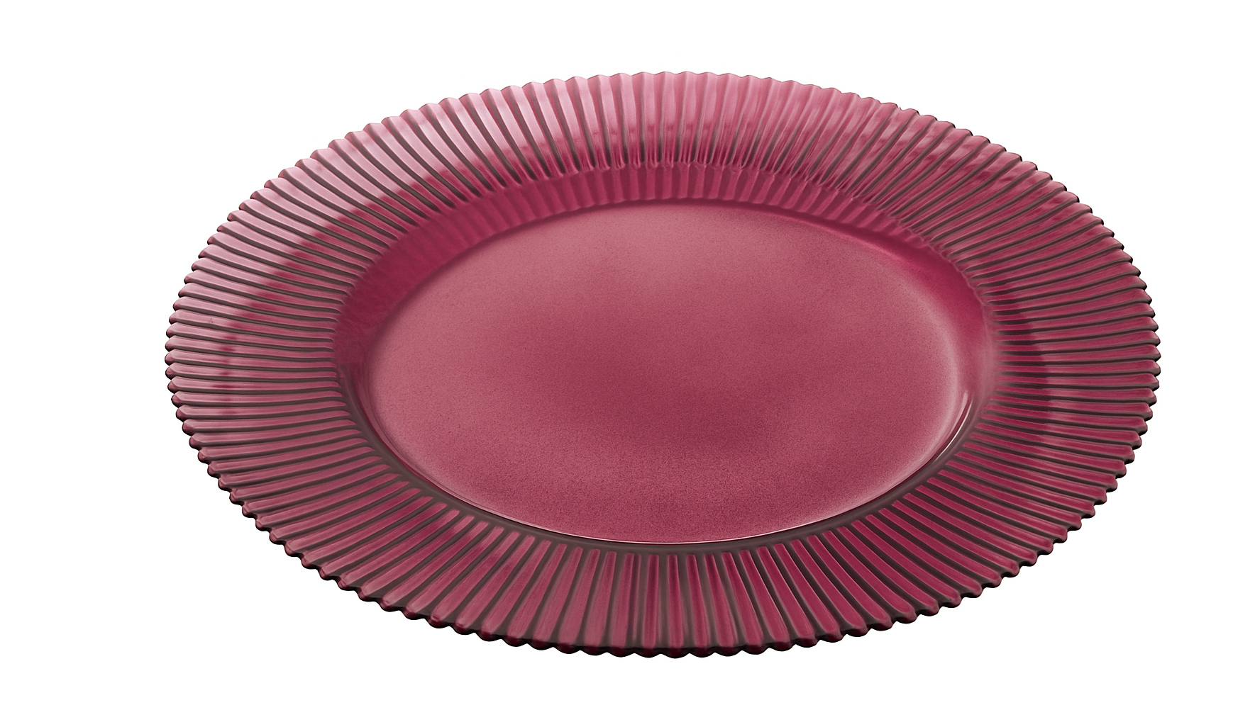 Ribbed Glass Charger Plum 13″