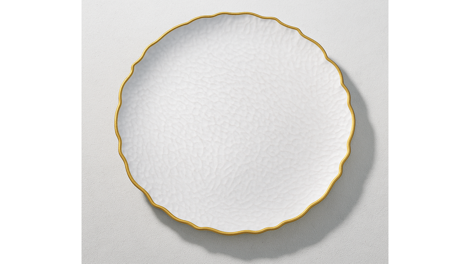 Glass Charger Silver Cedar with Gold Rim 13″