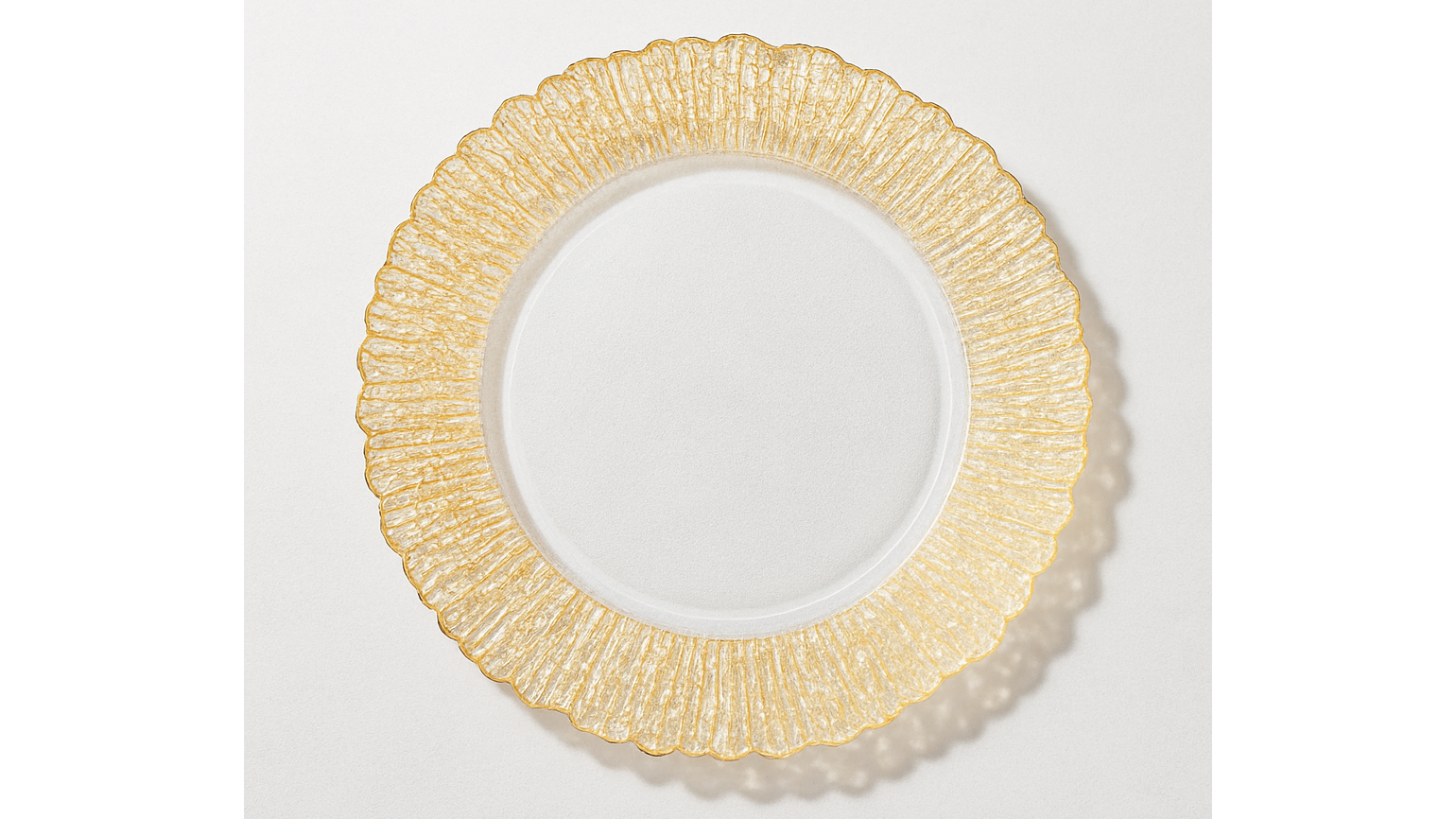 Reef Glass Charger with Folio Gold Rim 13″