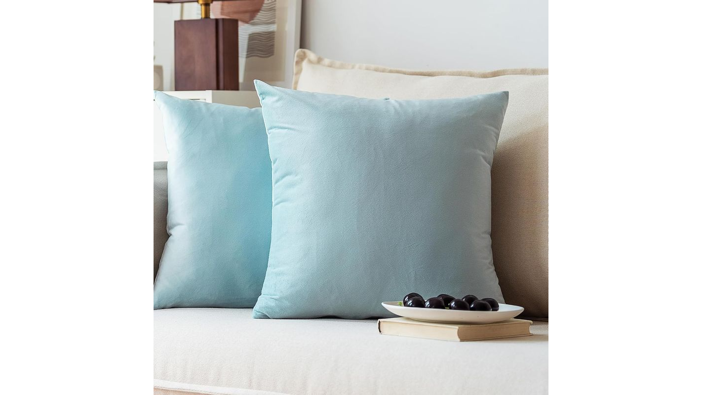 Rain Velvet Throw Pillow 18″ – Set of 2