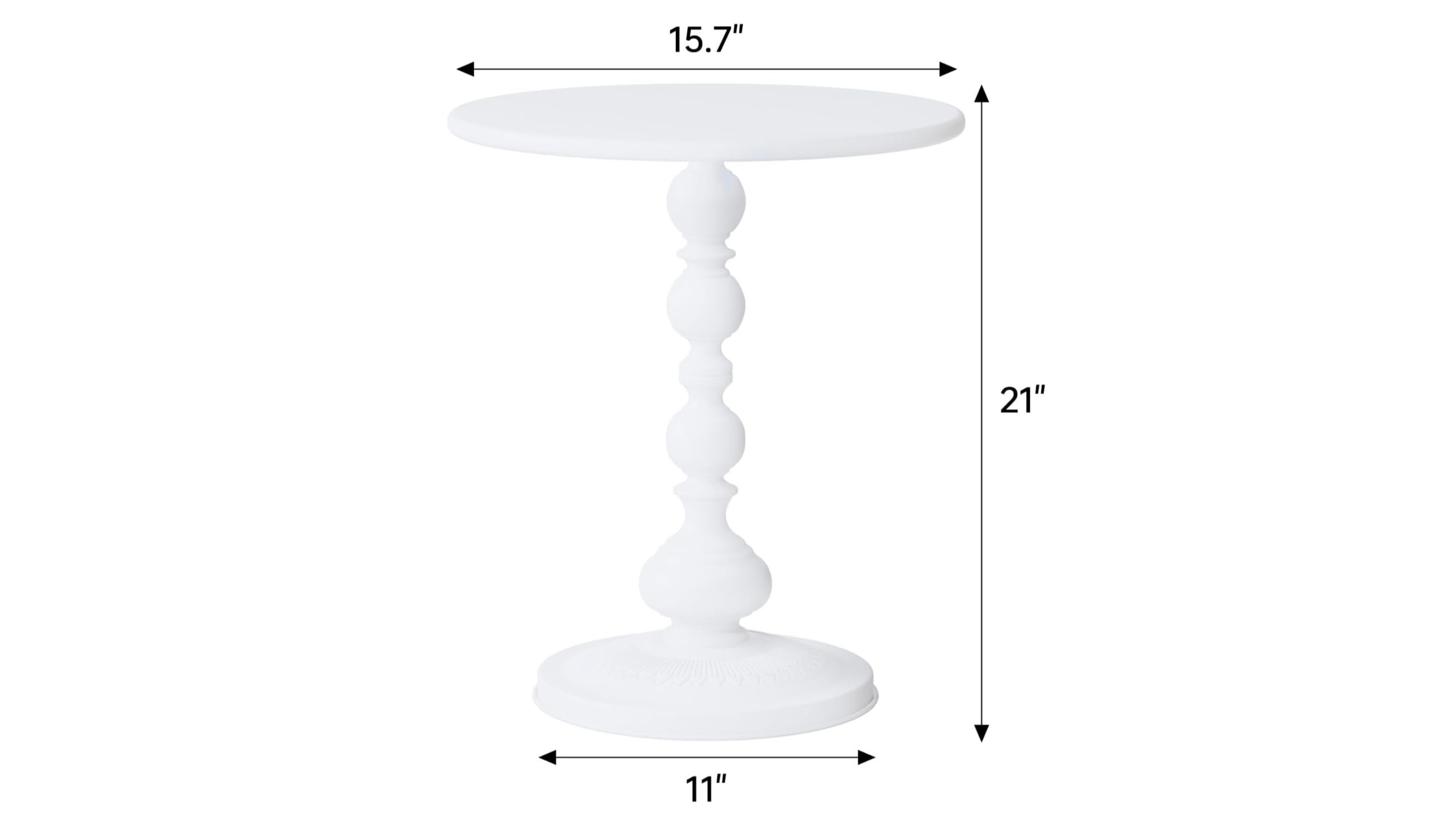White Metal 15″ Round Side End Table