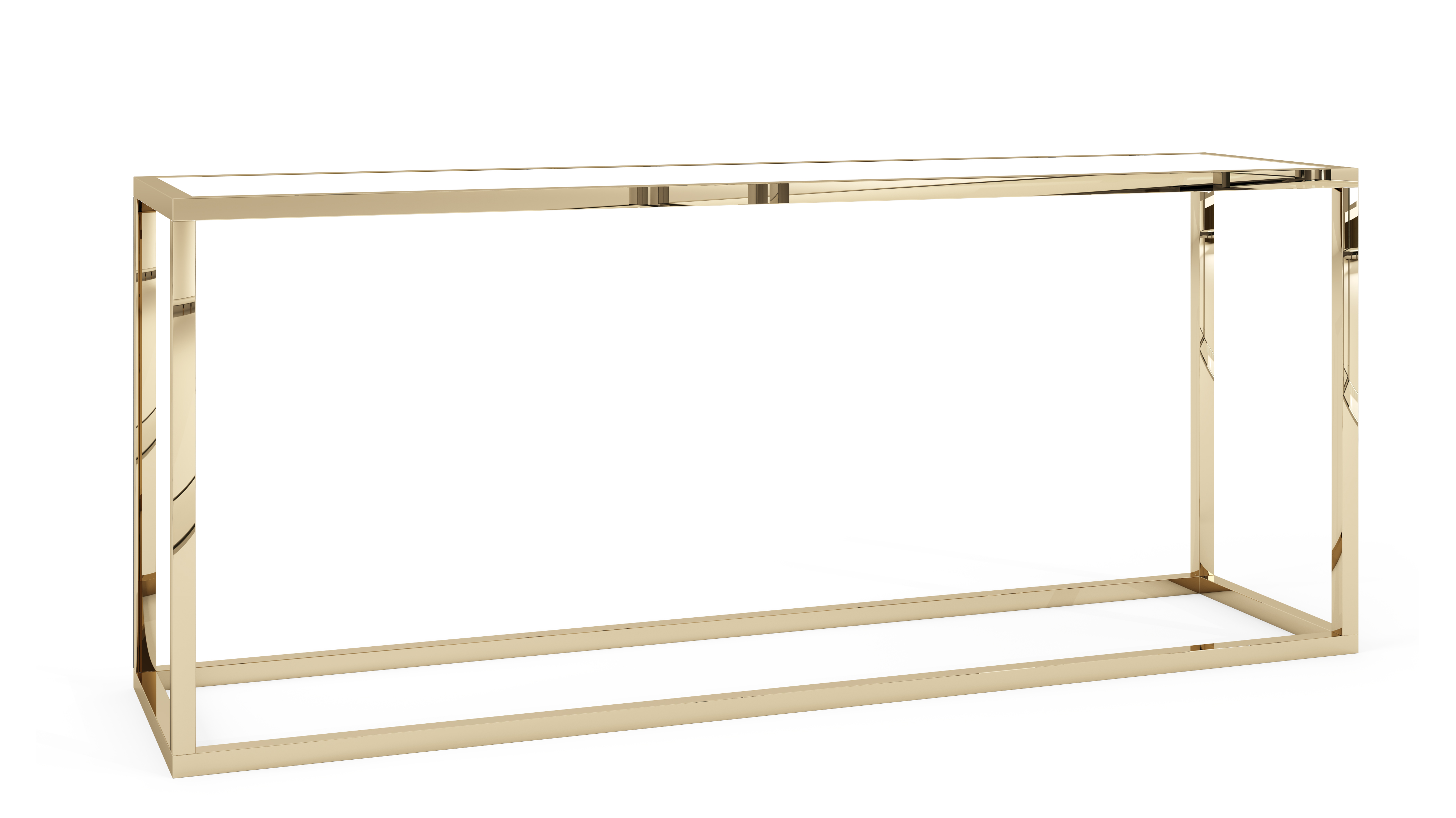 Bentley Table Polished Gold White – 72″L x 18″W x 40″ H