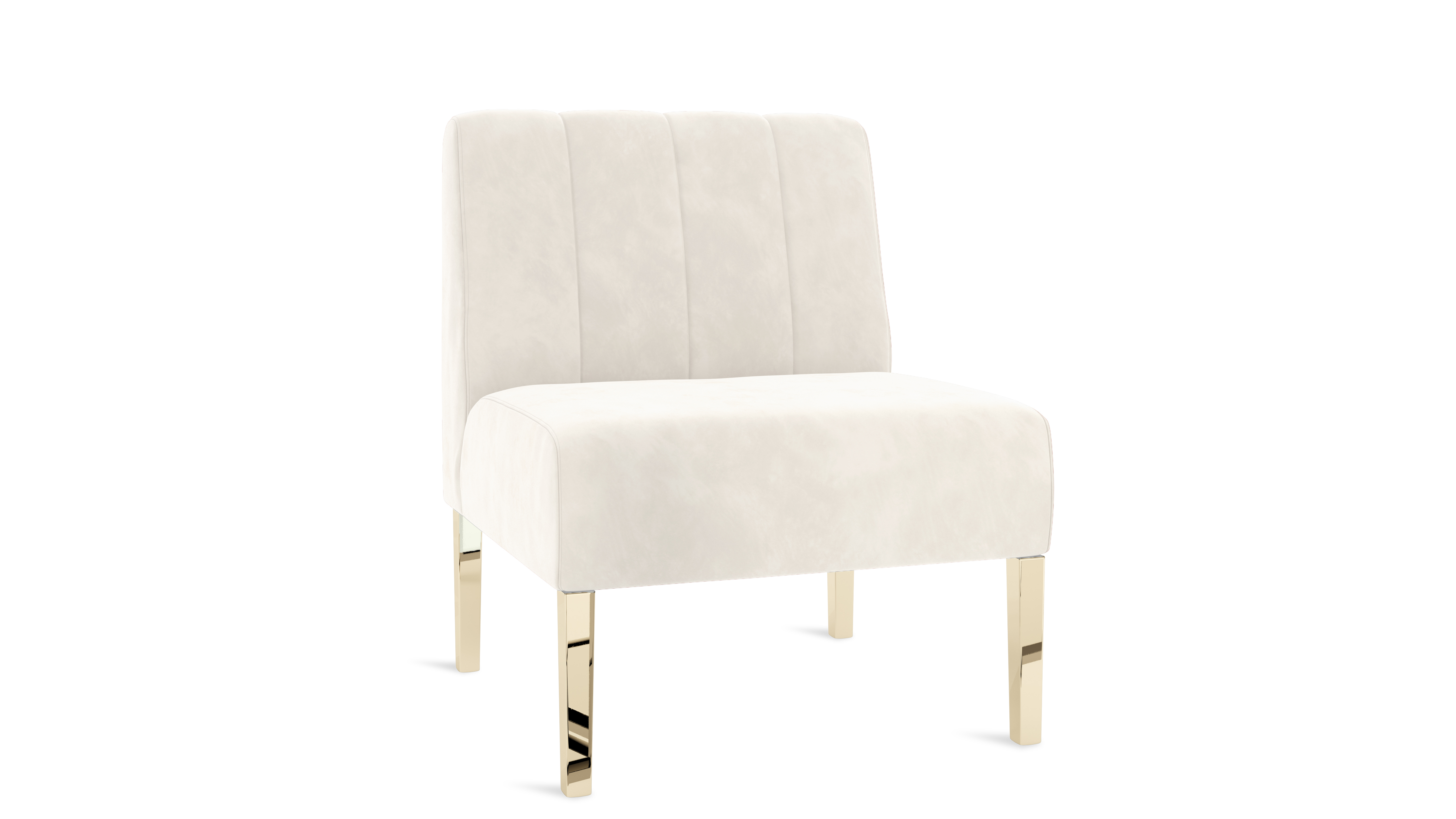 Kincaid Chair Polished Gold Legs – Ivory Velvet