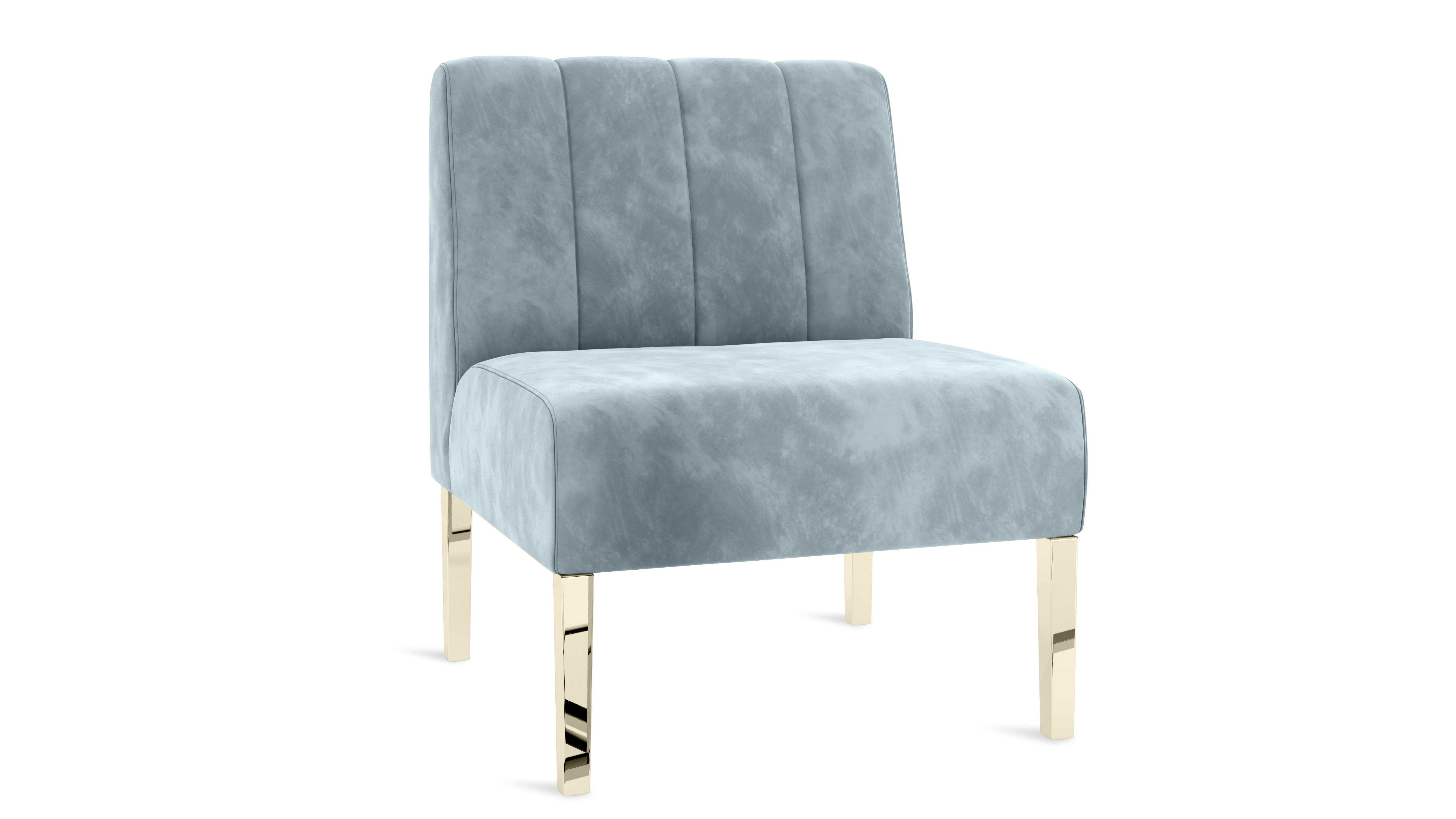 Kincaid Chair Polished Gold Legs – Rain Velvet