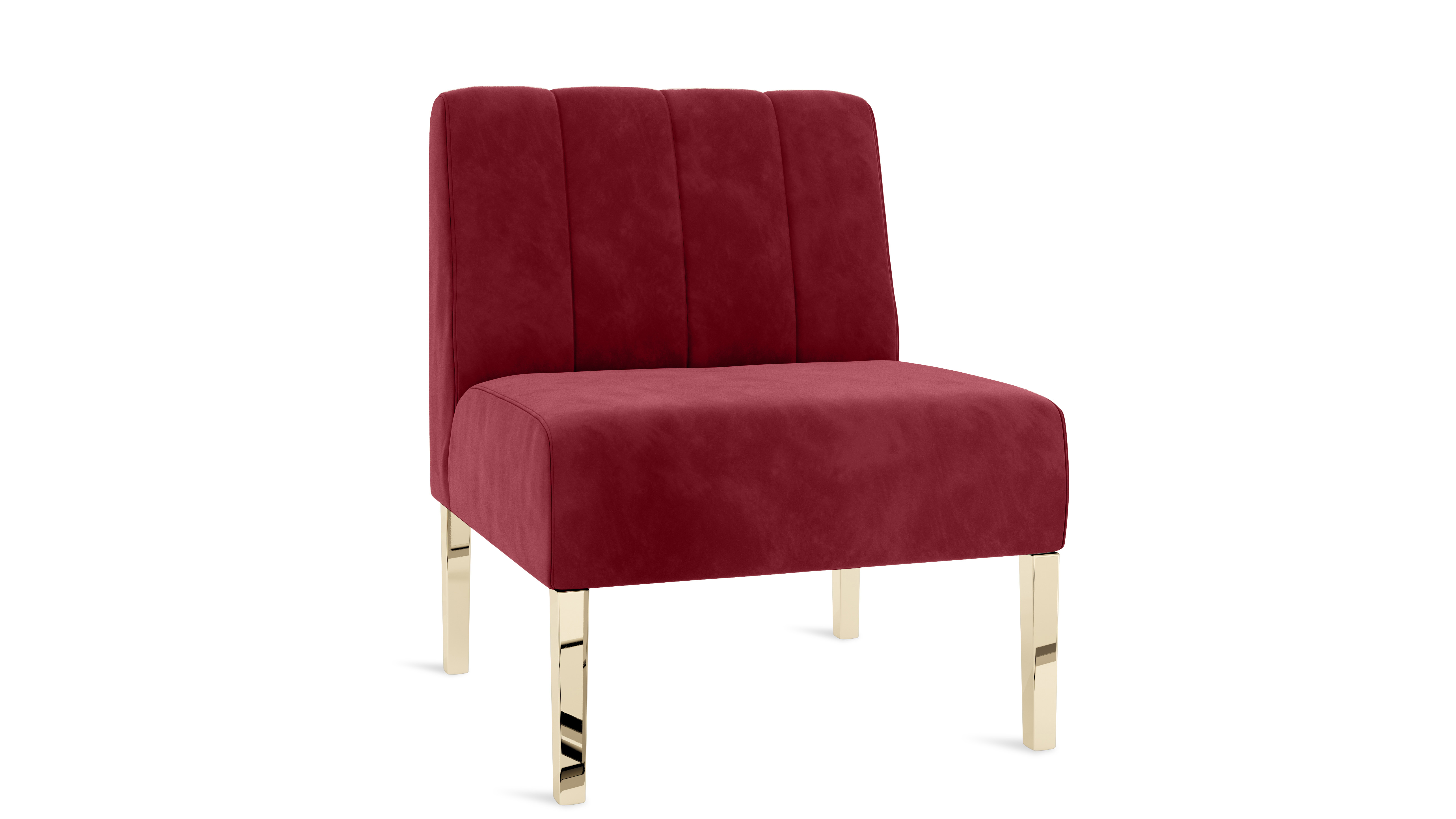 Kincaid Chair Polished Gold Legs – Crimson Velvet