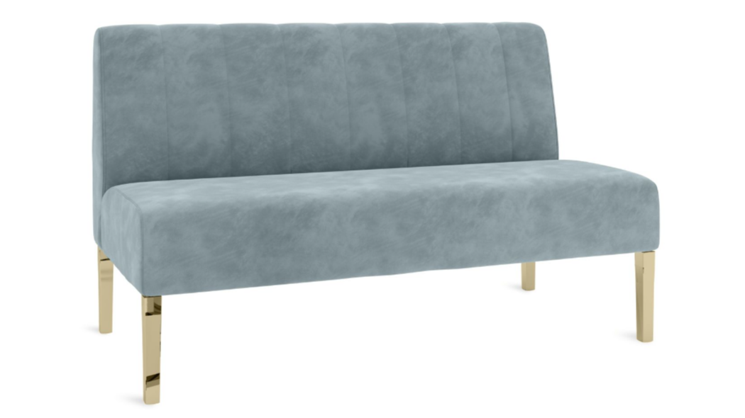 Kincaid Polished Gold Base Love Seat – Rain Velvet