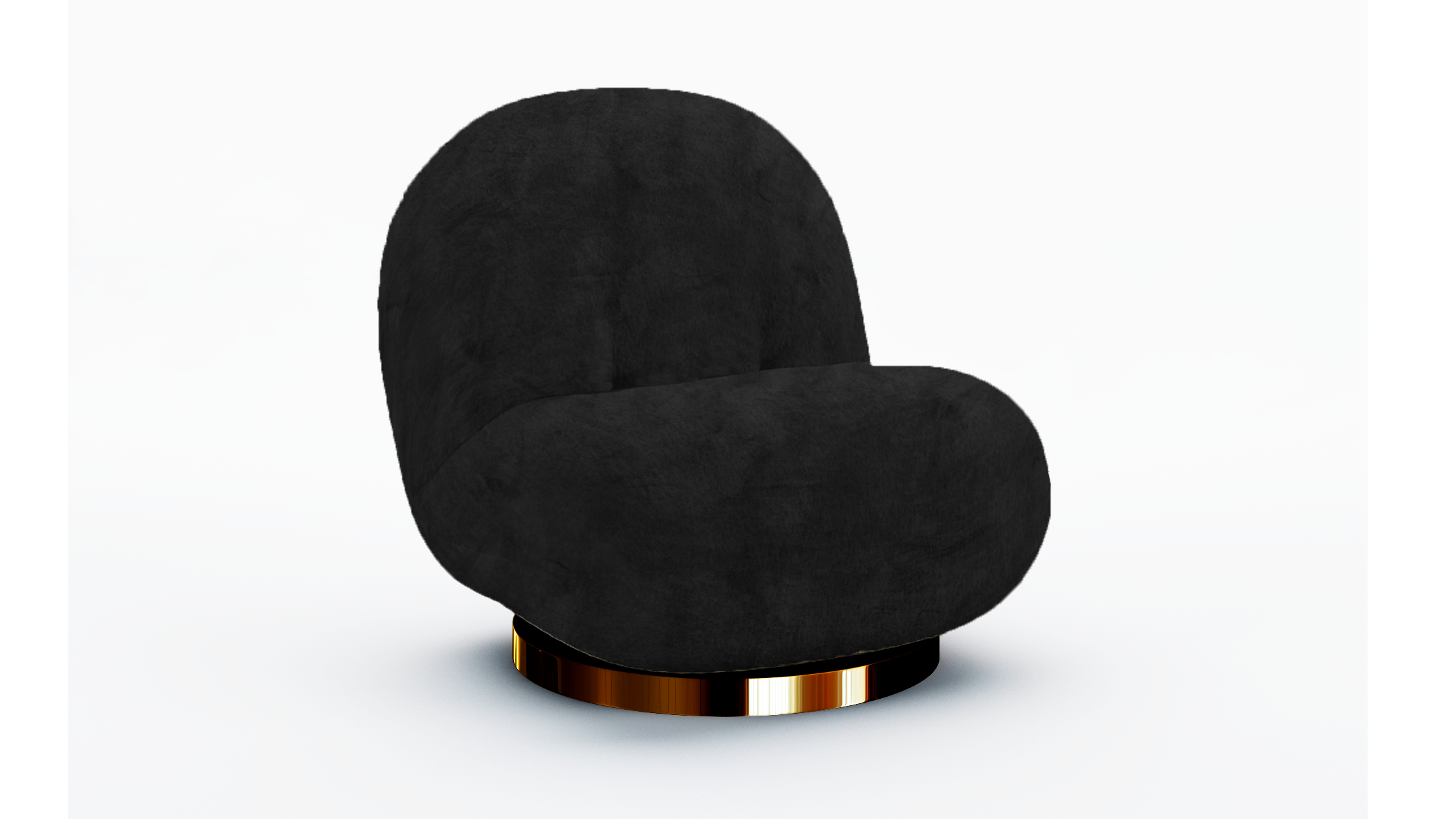Pearl Chair Polished Gold Frame – Black Velvet