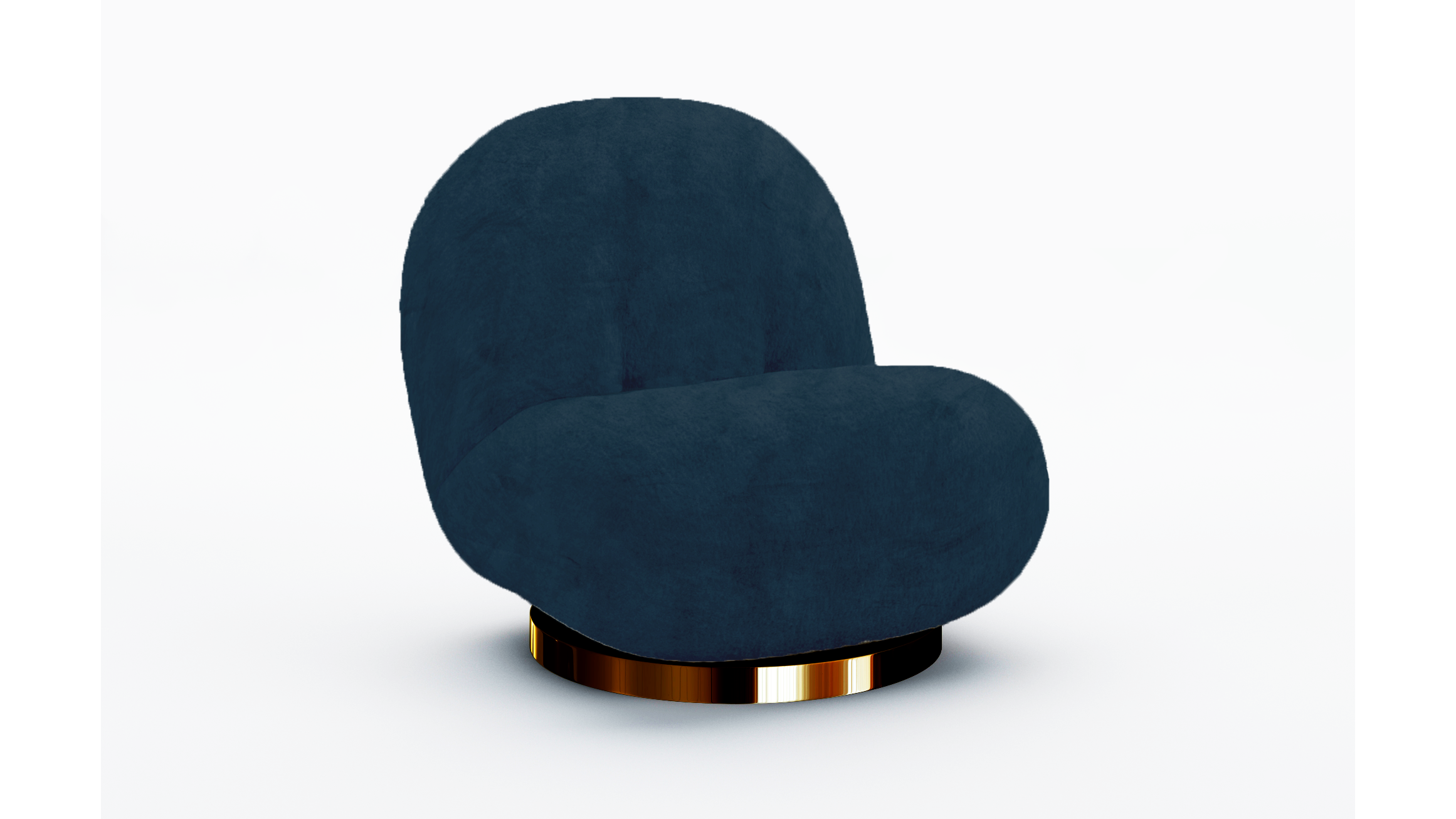 Pearl Chair Polished Gold Frame – Sapphire Velvet