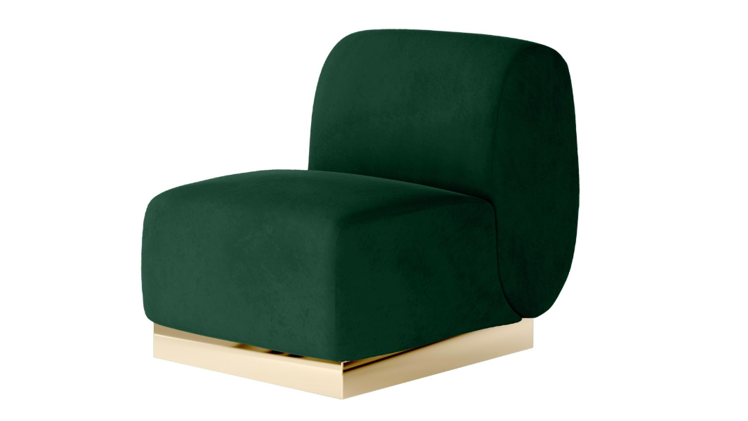 Colette Middle Chair Gold Base – Emerald Velvet