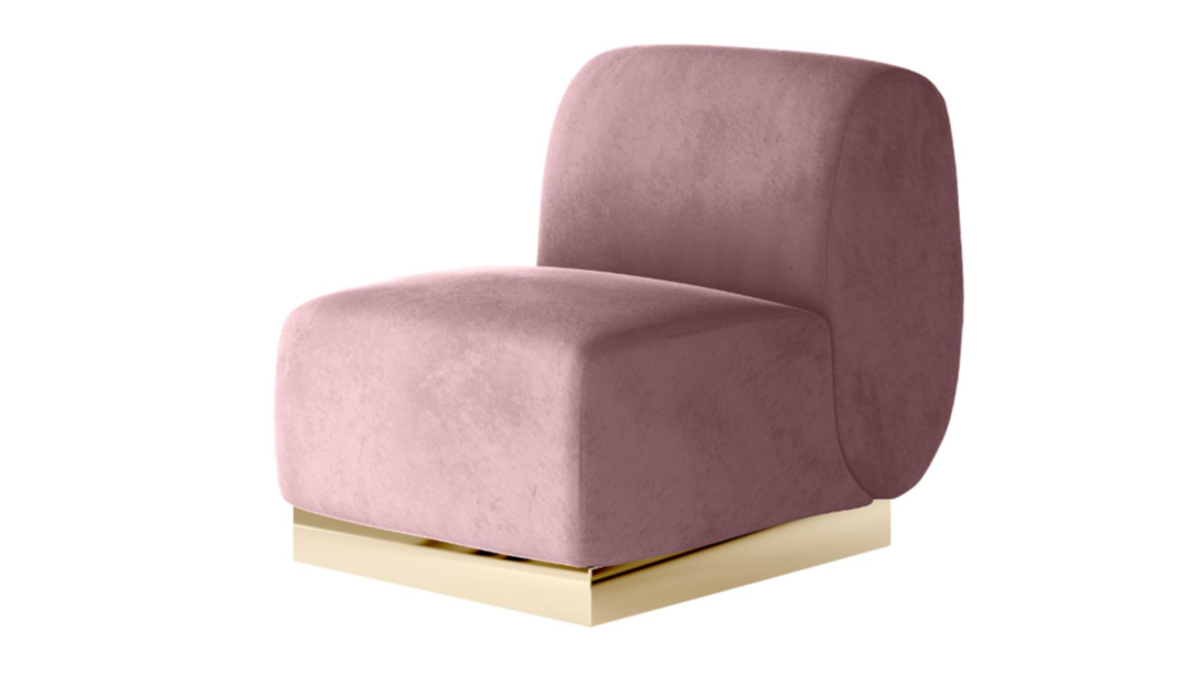 Colette Middle Chair Gold Base – Dusty Rose Velvet
