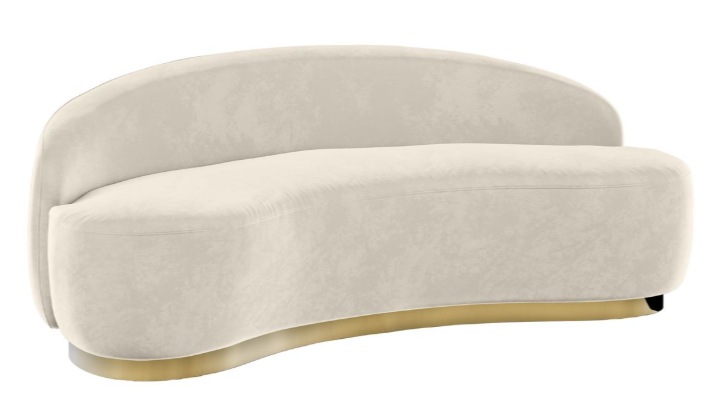 Colette Coco Gold Base Love Seat – Ivory Velvet
