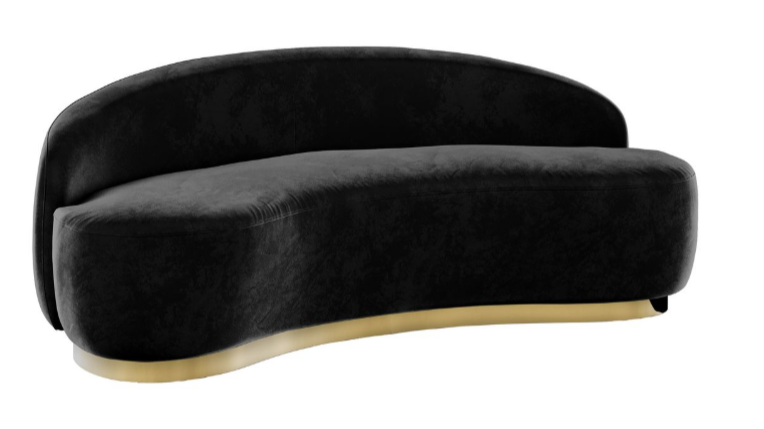 Colette Coco Gold Base Love Seat – Black Velvet