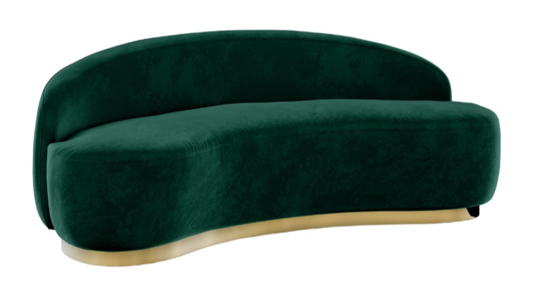 Colette Coco Gold Base Love Seat – Emerald Velvet