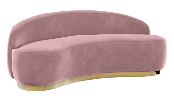 Colette Coco Gold Base Love Seat – Dusty Rose Velvet
